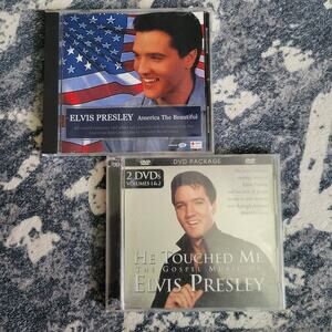 Elvis Presley Gospel & Patriotic DVD CD Bundle He Touched Me VG+